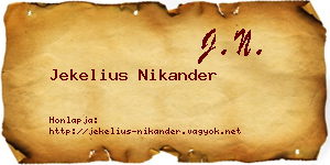 Jekelius Nikander névjegykártya